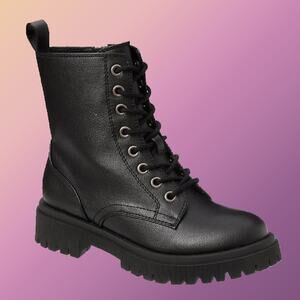 Womens Falls Creek Deanna Black Lace Up Zipper Boots Size 7M